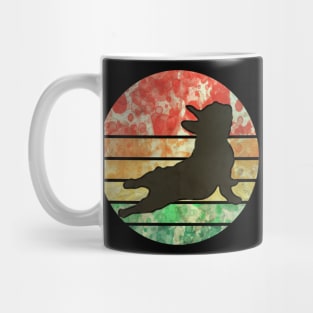 French bulldog yoga,watercolor sunset yoga frenchie silhouette Mug